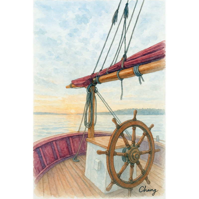 Art nautique sur toile, "Nautical Serenity"
