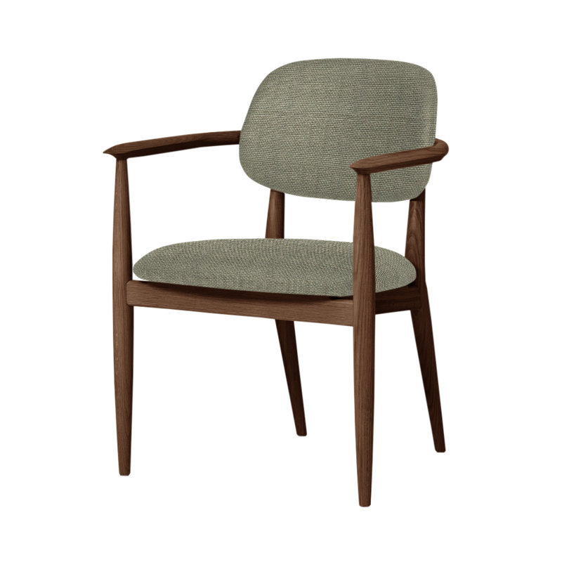 Slow Arm Chair, Natural Walnut, Steelcut Trio 124