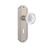 Deco Plate with Decorative Keyhole and Crystal Meadows Knob