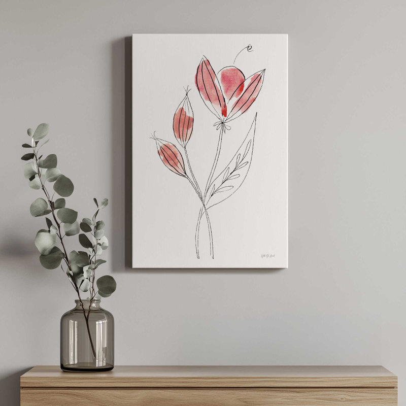 «Line Flower I» par Yvette St. Amant, reproduction d'art sur toile, H 12 po x l 8 po