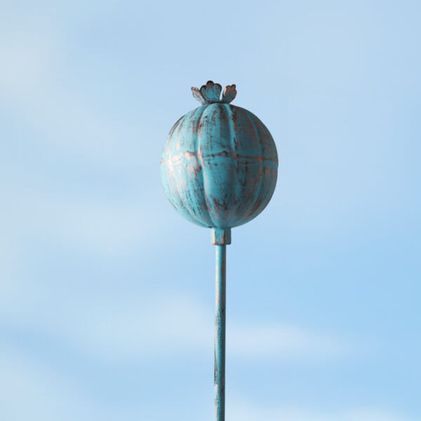 Iron Garden Statue, Blue