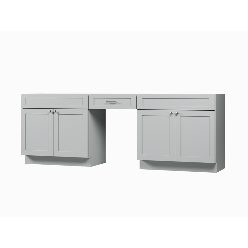 Ensemble de meuble-lavabo double 96 po Disar, Gris