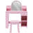Kids Vanity Set with Lighted Mirror and Stool, 2-in-1 Makeup Table with Drawer, for Ages 3–9-947774537