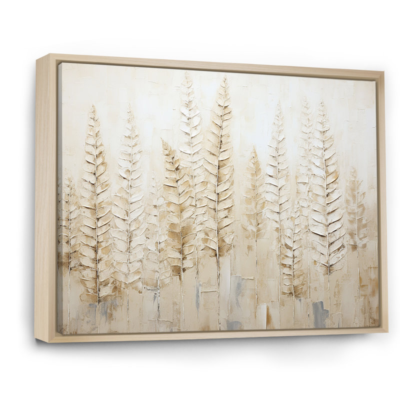 «Golden Ferns Silent Gracefulness» sur toile, Cadre naturel flottant, H 16 po x l 32 po x P 1,5 po