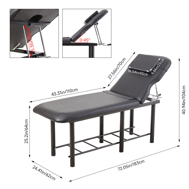 Massage Bed for Physical Therapy Spa Facial with Adjustable Backrest