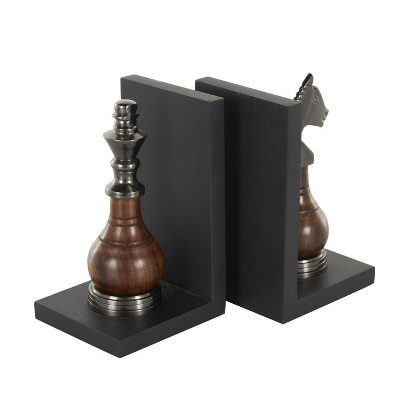 Serre-livres en métal et aluminium Cole, 4.05L x 4.6W x 7.35H