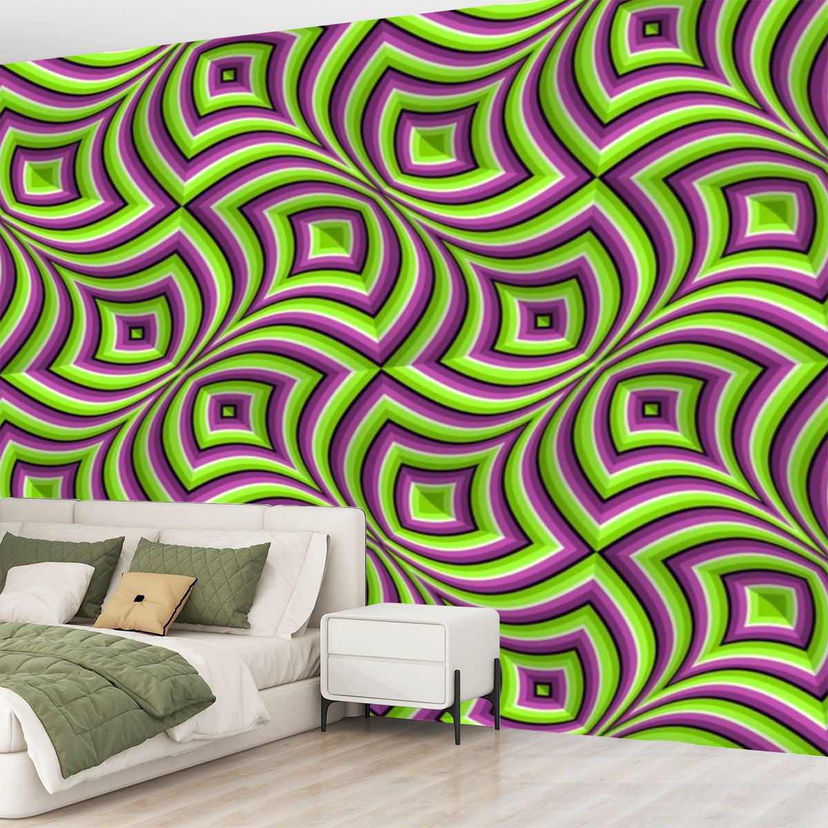 Latitude Run® Peel and Stick Canvas Wallpaper Wall Mural Optical ...