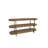 Aurora Bridges Console Table – Latte Elm Veneer 3-Tier Modern Sofa Table with Open Shelving & Metal Accents