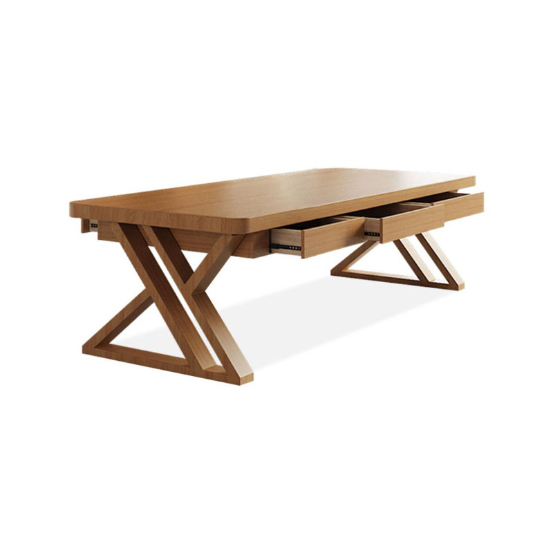 Bureau en bois massif avec tiroirs, H 29,53 po x l 78,74 po x P 31,5 po