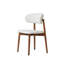 Ensemble de 6 chaises de salle à manger modernes rembourrées en similicuir et bois d'hévéa-55991180