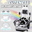 Fauteuil de jeu mignon avec oreille de chat avec support lombaire et coussin Paw Print-1022539183