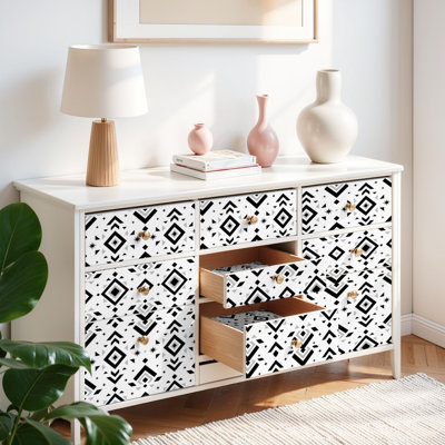Papier peint auto-adhésif à peler et coller avec grille carrée noire et blanche pour auto-adhésif et amovible 17,7 po x 118 po (45 x 300 cm)