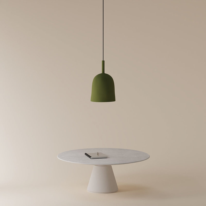 Vessel Pendant Light, Olive, 18.5'' H x 9'' W x 9'' D, Black