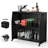 Black Metal Rectangular Outdoor Bar Table With Ice Box