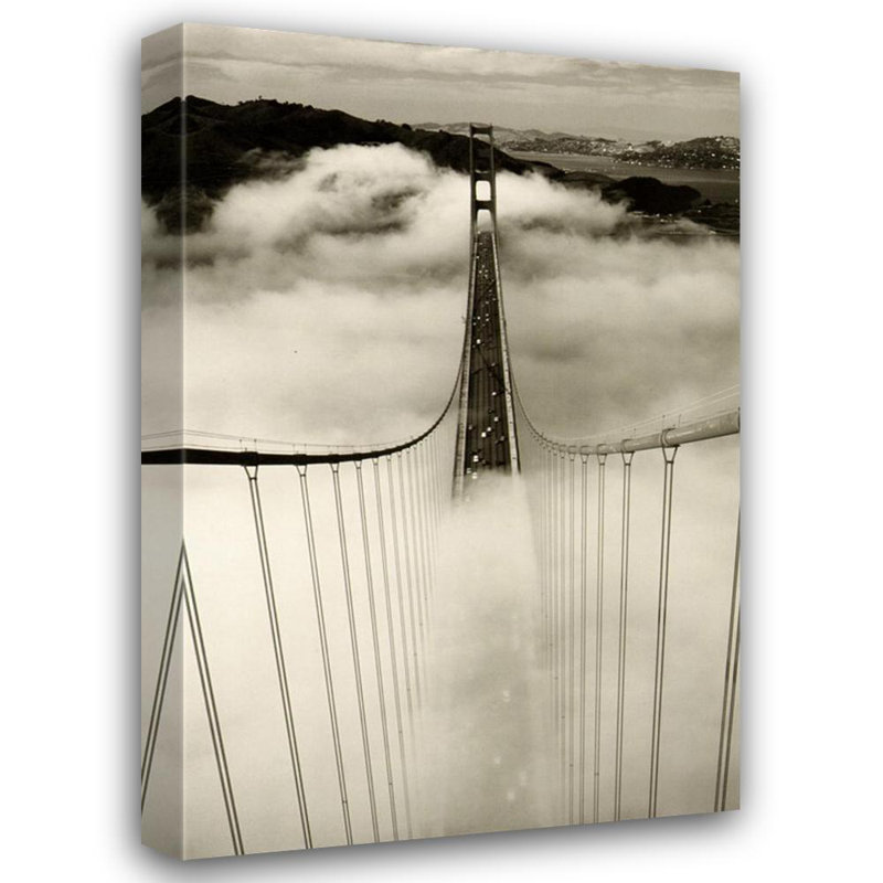 Golden Gate Bridge dans le brouillard, H 24 po x l 16 po