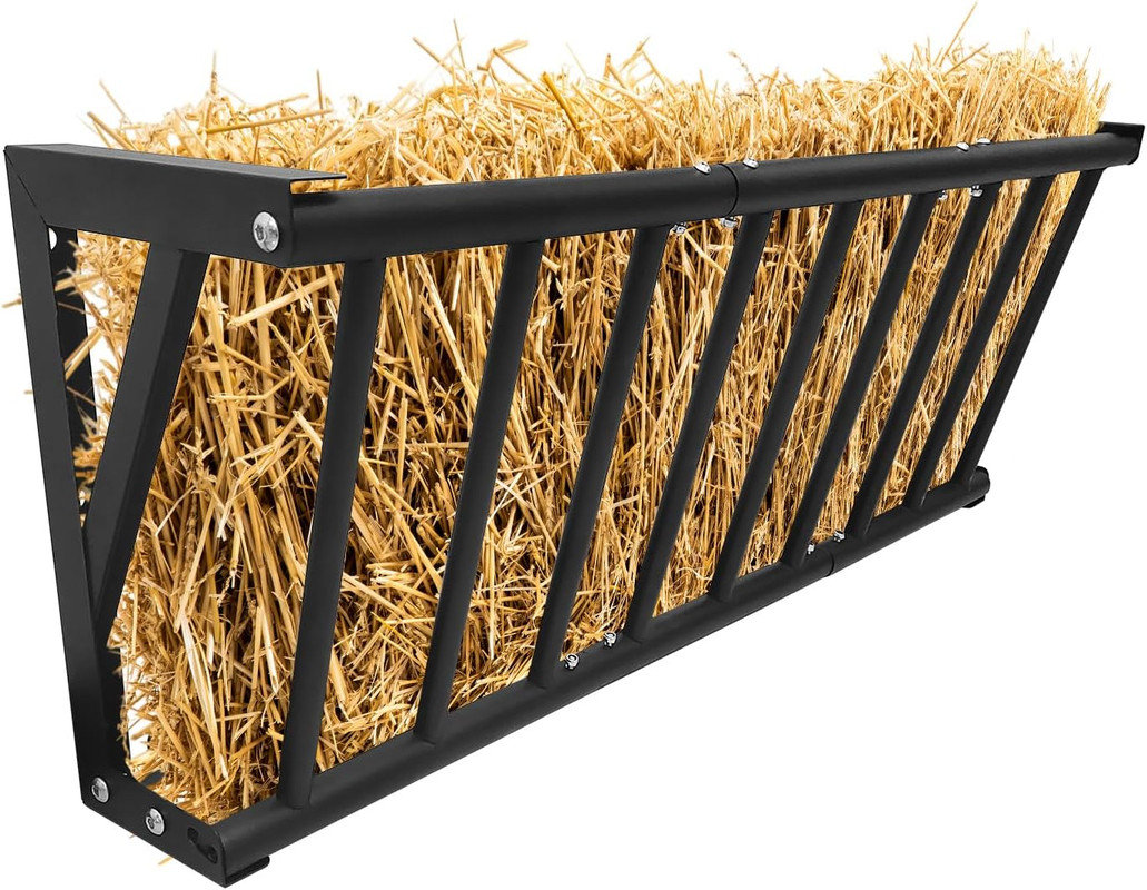 17 Stories Livestock Feeder, Heavy-Duty Steel Goat Hay Rack, Wall ...