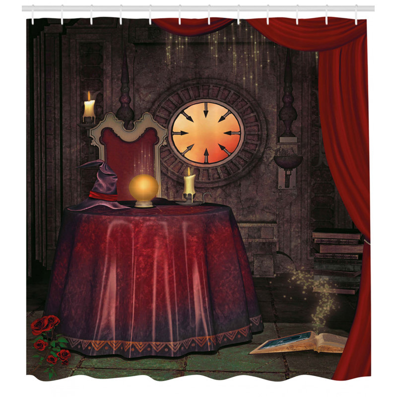 Gothic Mystic Magician Decor Single Shower Curtain, 75" H x 69" W