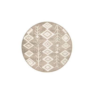 Tapis rond rond à motif lavable à la machine
