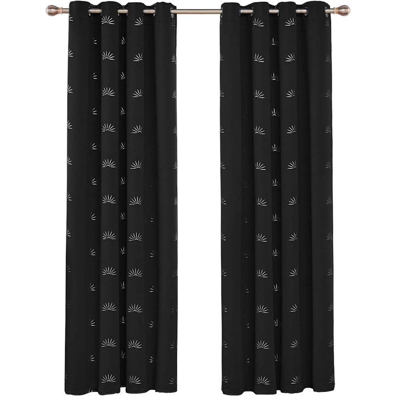 Blackout Curtain Pair, Black, 140cm wide x 260cm high