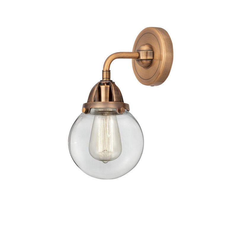 Shauna Armed Sconce, Antique Copper, LED, Clear