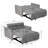 53.1" Wide Modern Convertible Microsuede Sleeper Sofa Bed With Reclining Backrest And Side Pocket-1804698053