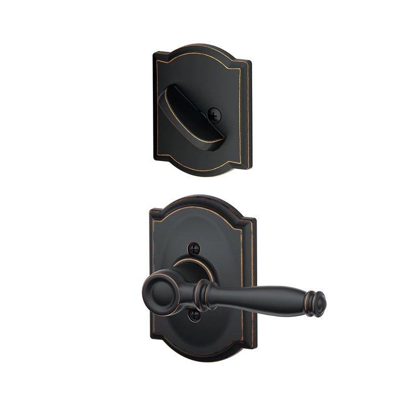 Birmingham Single Cylinder Interior Lever Set (Exterior Portion Sold Separately), Aged Bronze, Yes