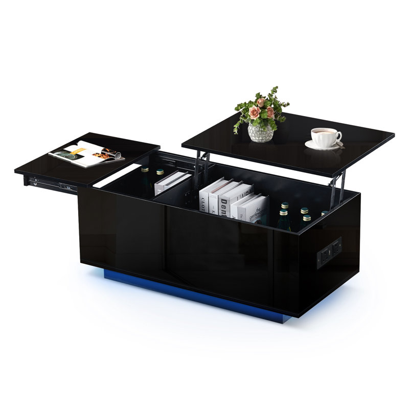 Coffee Table with Storage, Black
