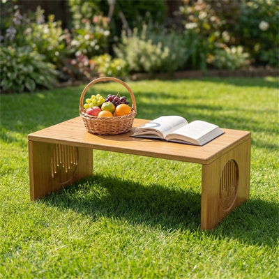 Small Bamboo Floor-standing Coffee Table, Foldable Low Table, Suitable For The Living Room, As A Coffee Table, Or As A Dining Table