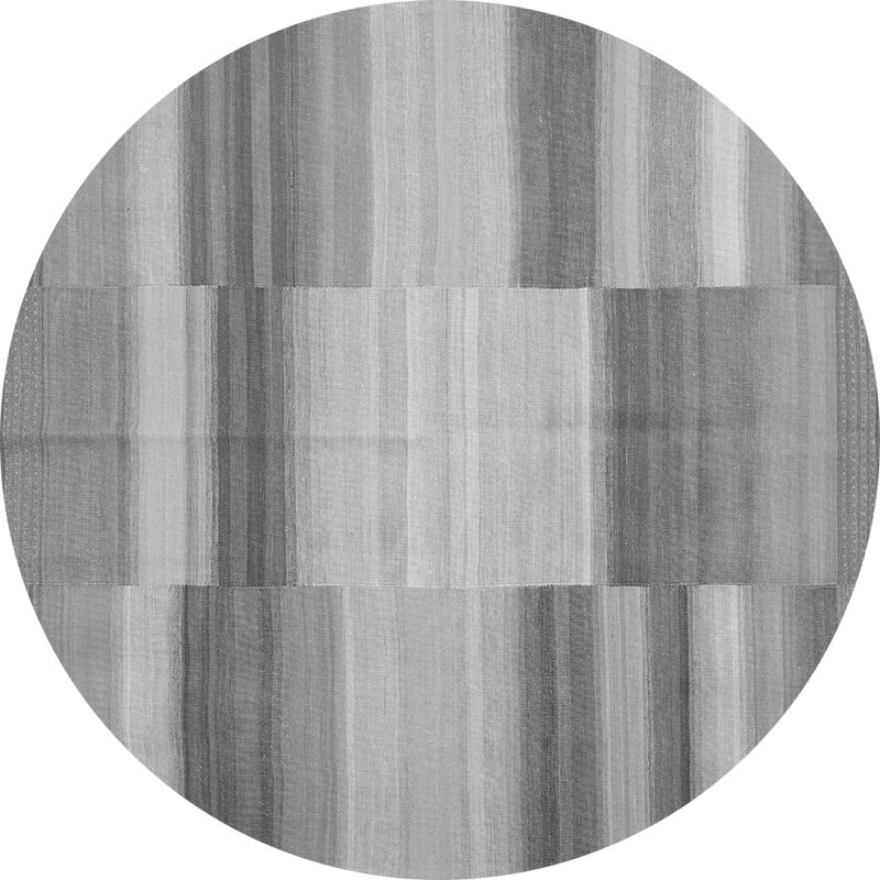 Tapis rond rayé gris / gris foncé