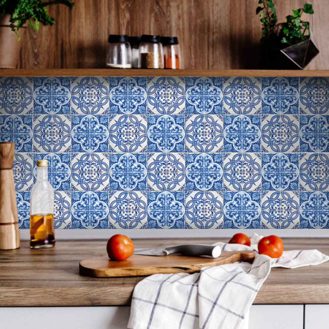 4'' W x 4'' L Vinyl Peel and Stick Mosaic Tile Mi Alma