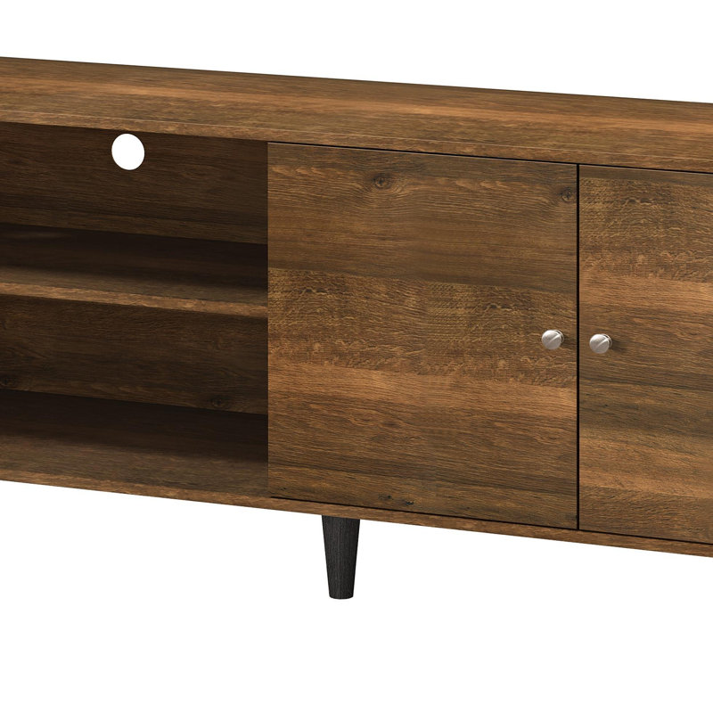 Amidon TV Stand For Tvs Up To 63", With 2 Storage Shelves& 1 Cabinet, Modern Entertainment Centre For TV In Living Room In  Brown