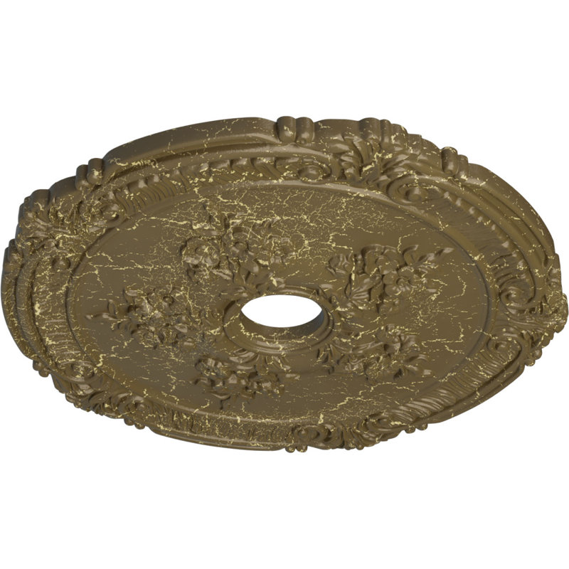 Médaillon Endurathane Attica avec plafond rose, DO 26 po x P 3 3/4 po x P 1 1/2 po, Boue Mississippi craquelée
