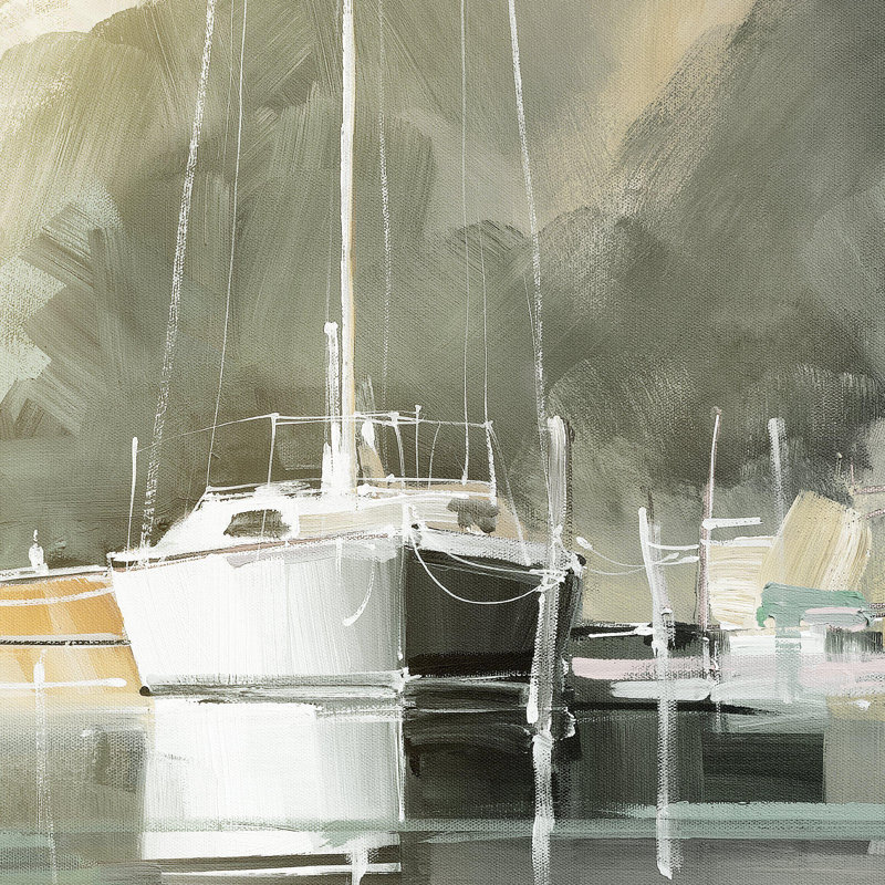 Marina Morning - Framed Canvas Wall Art