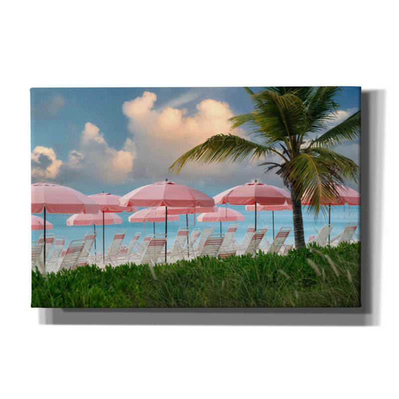 «Pink Umbrella» par Dennis Frates, art mural sur toile, H 40 po x l 60 po x P 1,5 po