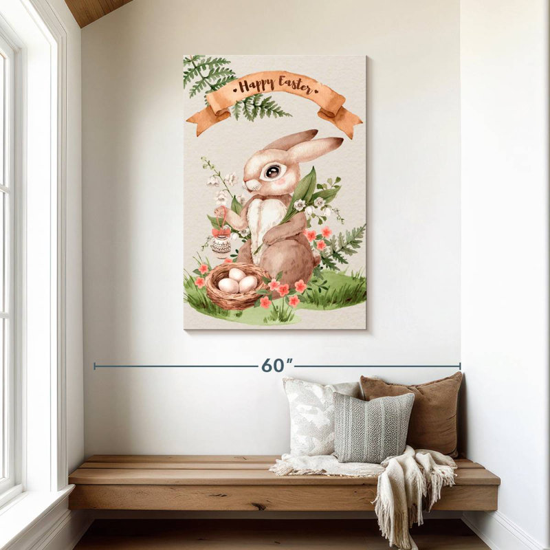 Salutations de lapin de Pâques Lelend, H 45 po x l 30 po