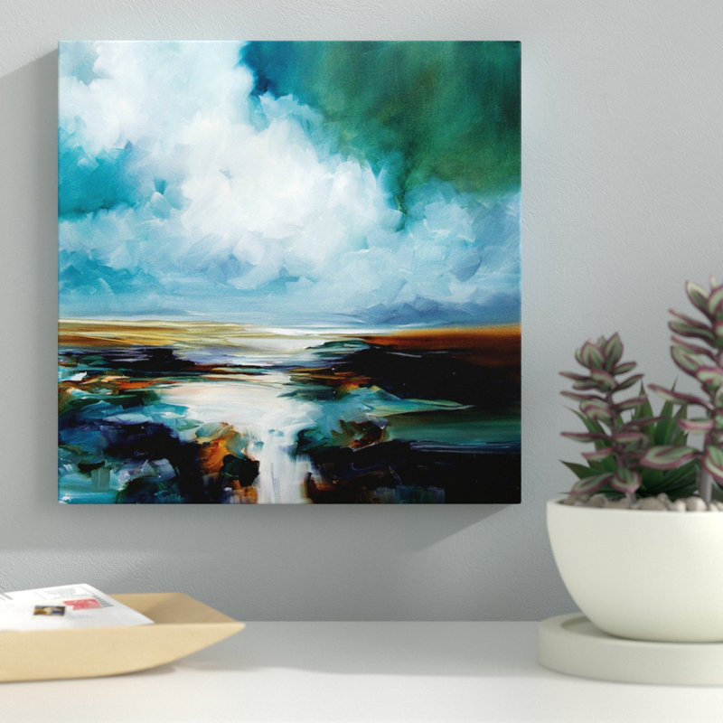 " Celtic " by J.A Art, 18" H x 18" W x 1.5" D, Black Framed Canvas, No Mat