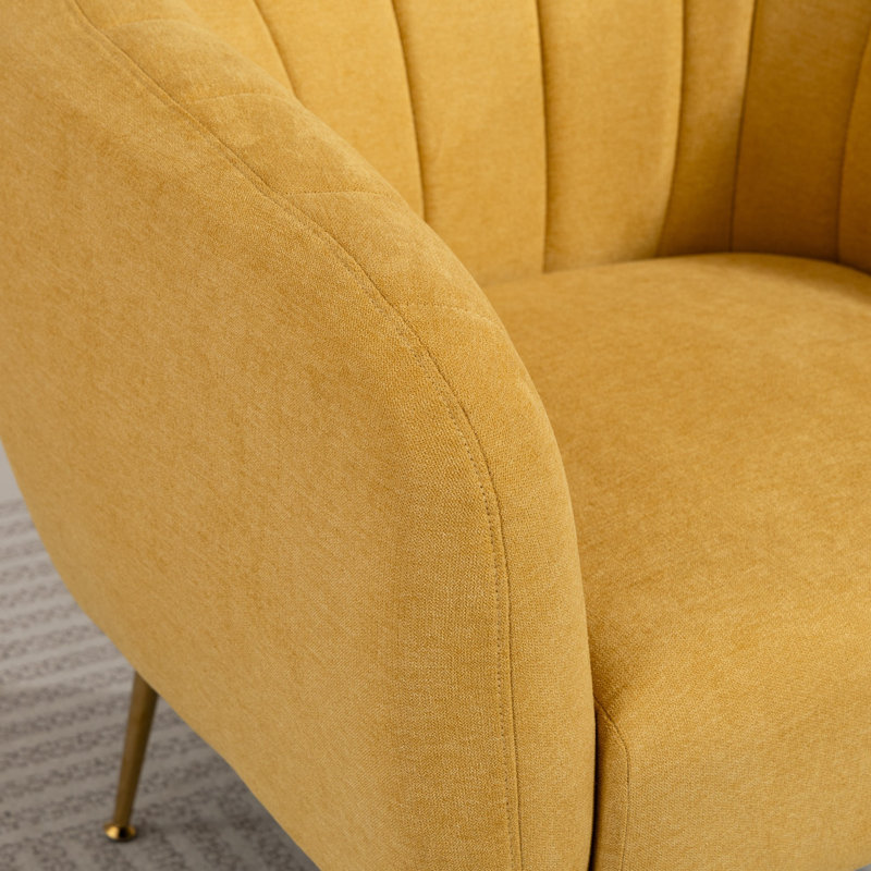 Upholstered Armchair, Yellow