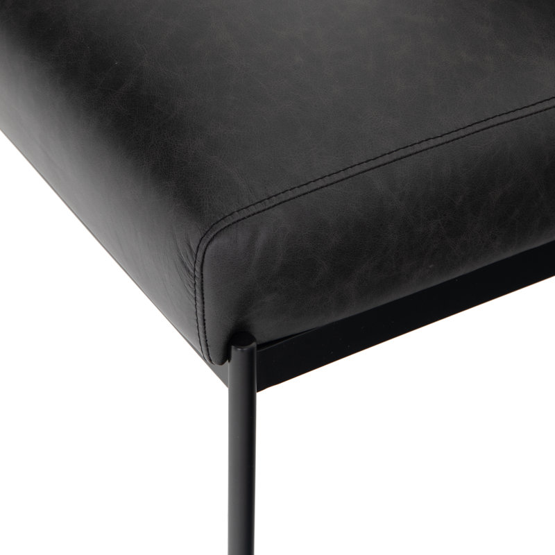 Klein Leather Upholstered Back Style Side Chair in Black