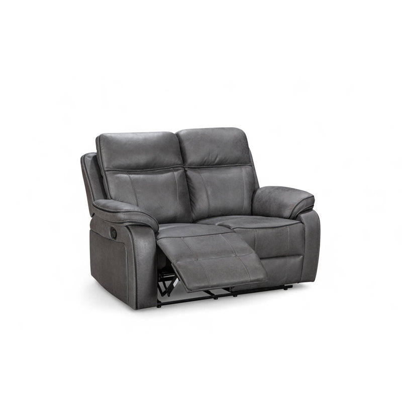 Faux Leather Reclining Sofa, 2