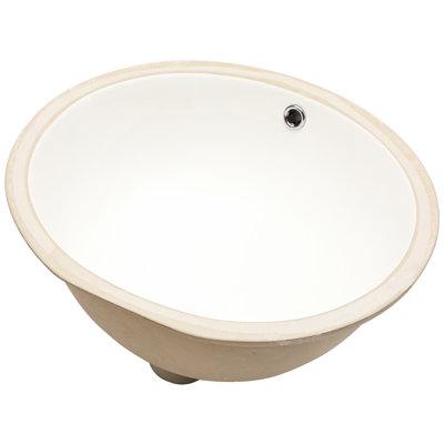 White Oval Ceramic Undermount Bathroom Sink With Overflow - 19"X16", Stain , Modern Element 19X16x8 Inch White, Stain-, Space Enhancing