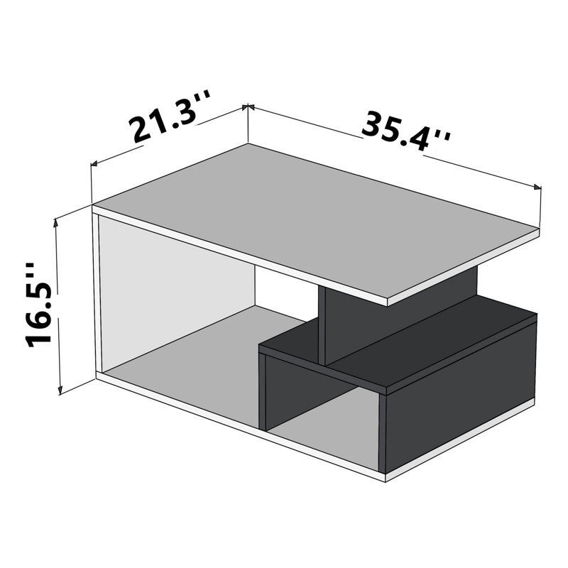 Table basse Ahnyah, Noir