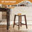 Upholstered Barstools w/ Low Back Footrest & Wood Legs for Kitchen Island-681015192-681015199-681015196