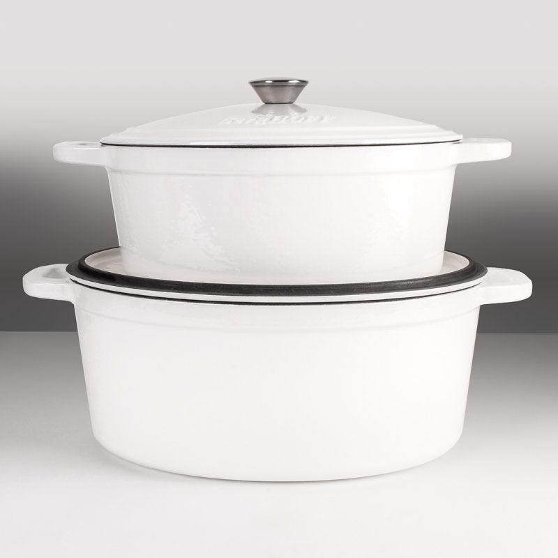 Batterie de cuisine en fonte 4 pièces BergHOFF Neo et 8 pintes Fours néerlandais avec couvercles assortis, H 10 po x l 12 po