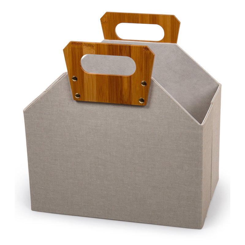 Élégant panier en tissu pliable, Beige