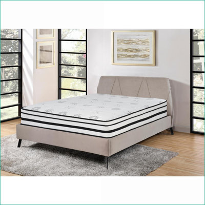 Mattresses, Eastern King 12-Inch Hybrid Mattress—Snow White Breathable Quilted Cover | Foam + Spring
2Description: