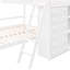 Lit superposé simple au-dessus d'un lit double avec une efficacité de six tiroirs et une configuration de tablette personnalisable - configuration réglable de capacité blanche-649008644