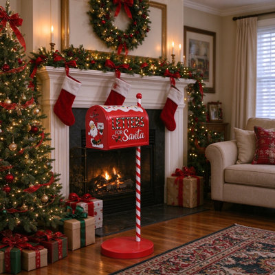  Large Vintage Christmas Post Box Mailbox For Outside Decoration,Santa Mailboxes, Letters to Santa Mailboxes