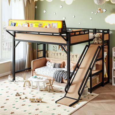 Lit mezzanine avec tablettes coulissantes AdventureNest