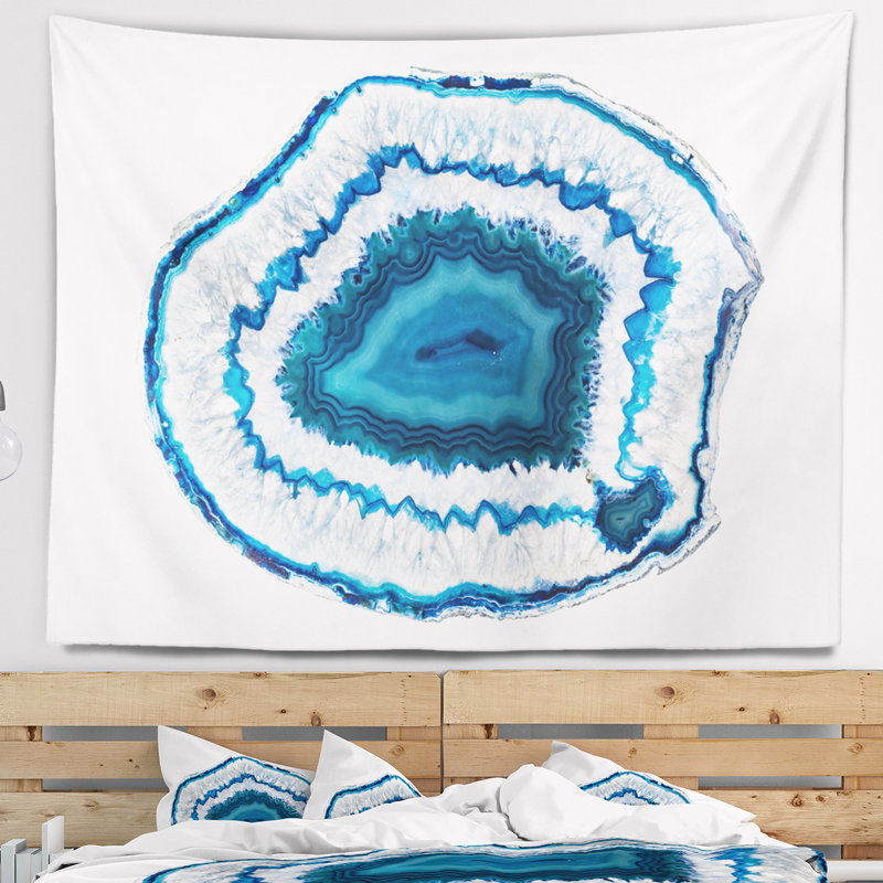 Tapisserie abstraite en cristal agate, H 32 po x l 39 po