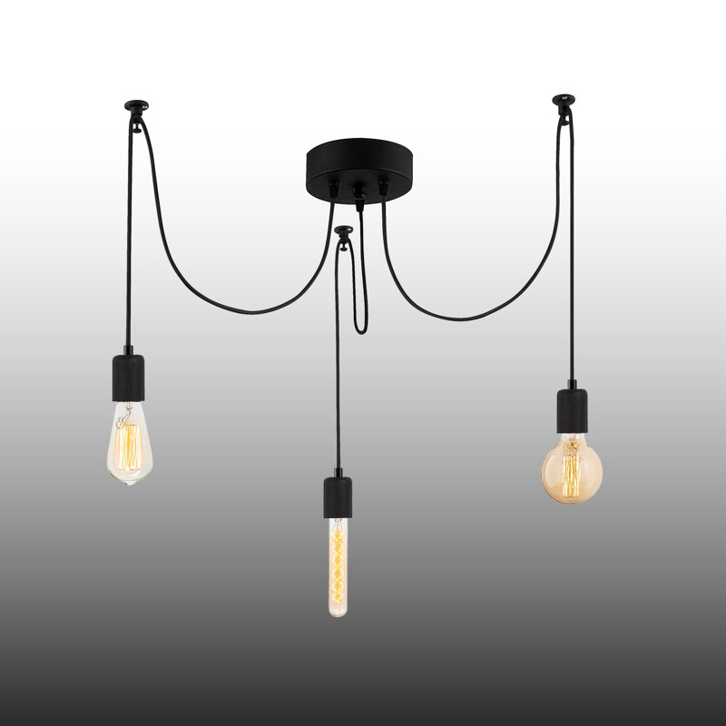 Lustre en métal 3 lumières à hauteur réglable